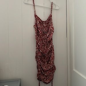 Shein Cut Out Drawstring Knot Front Dusty Floral Slip Size: Medium; US: 6